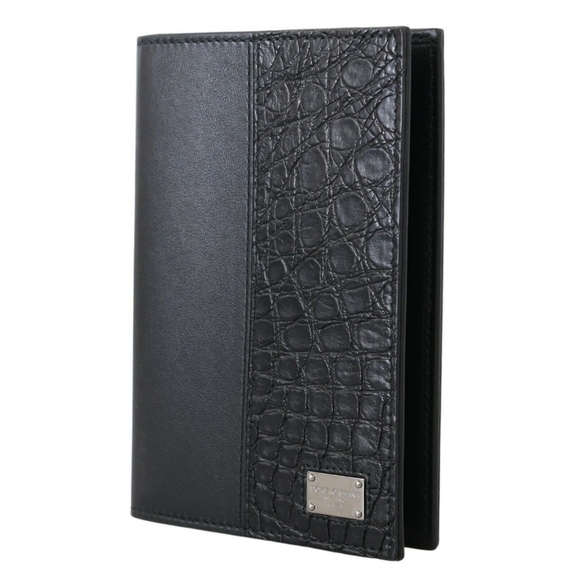 Dolce & Gabbana Black Blue Exotic Leather Men Continental Clutch Wallet